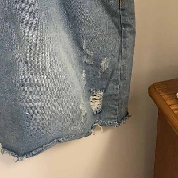 Shein distressed blue Jean skirt 3xl - Picture 3 of 9
